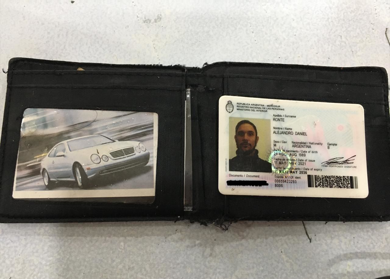 Encontraron la billetera de Alejandro Daniel Ronte