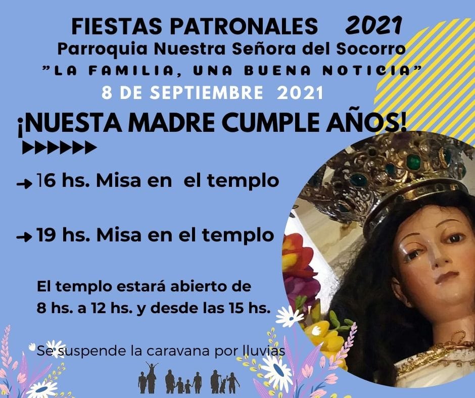 Fiestas Patronales 2021: sin caravana, habrá misas para celebrar a Nuestra Señora del Socorro