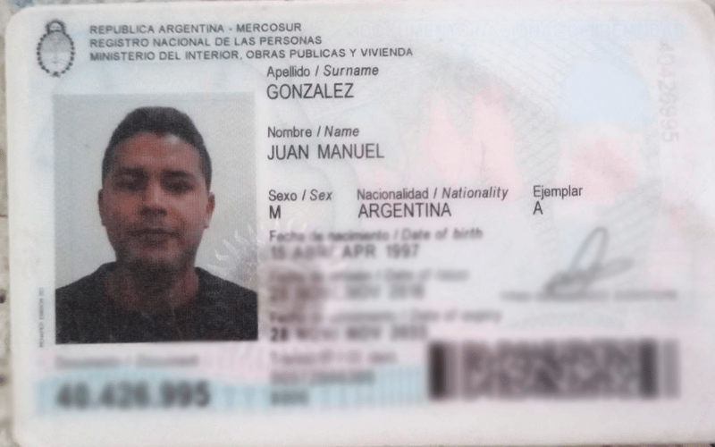 Encontraron la billetera de Juan Manuel González