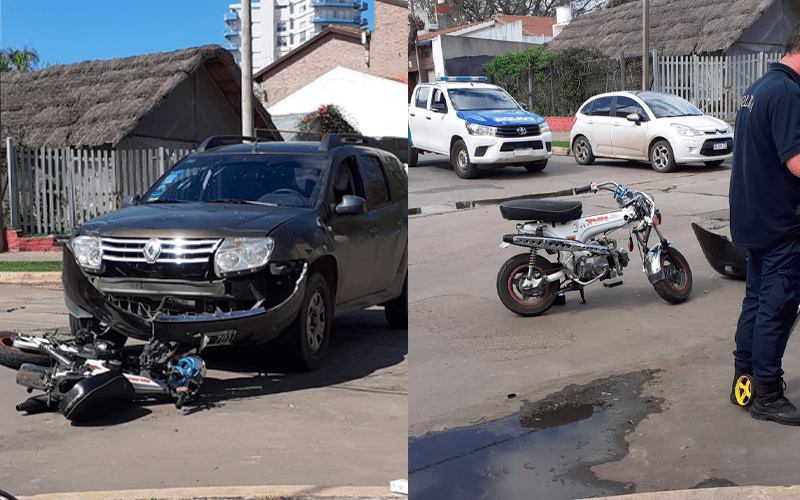 Una moto y una camioneta chocaron en Pueyrredón e Ituzaingó