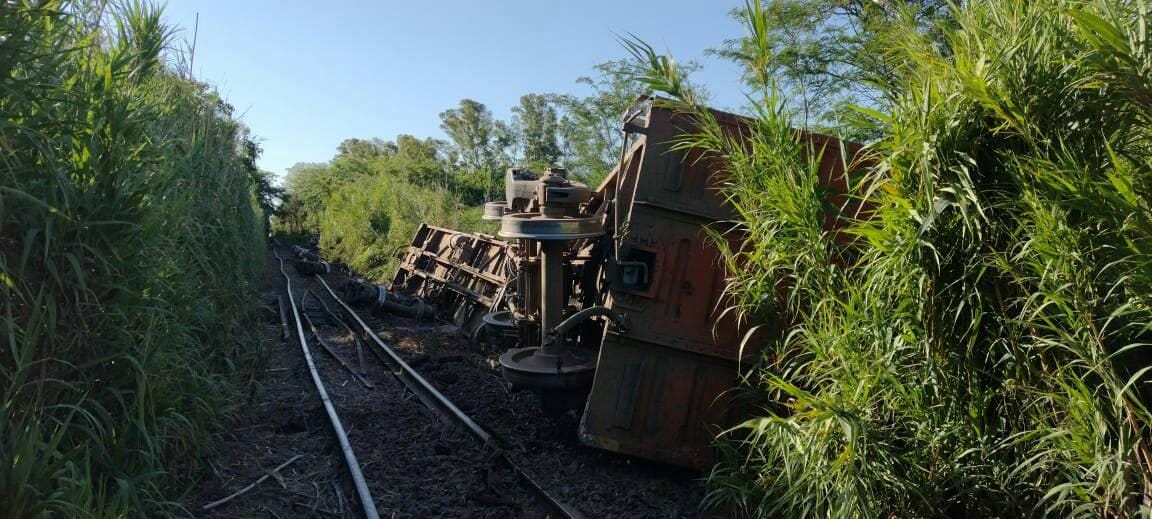 Santa Lucía: descarriló un tren del Belgrano cargas