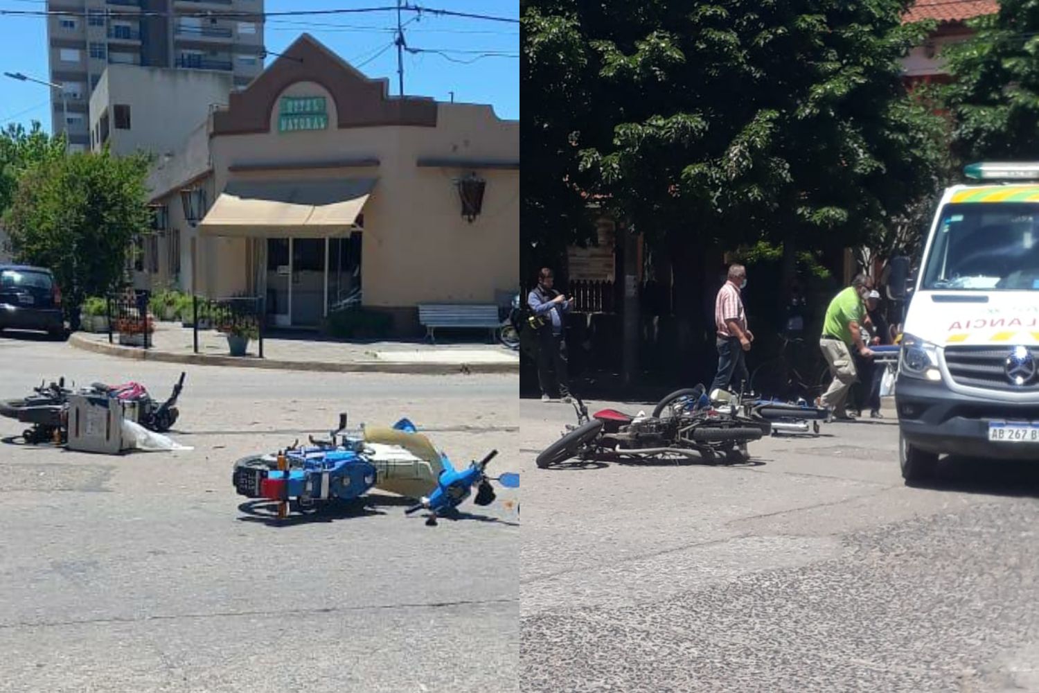 Chocaron dos motos en Salta y 3 de Febrero: una mujer fue trasladada al Hospital
