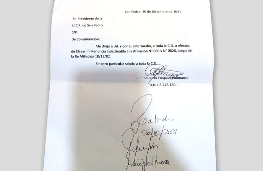 Eduardo Polimante renunció a la UCR y formuló denuncia por el presupuesto municipal