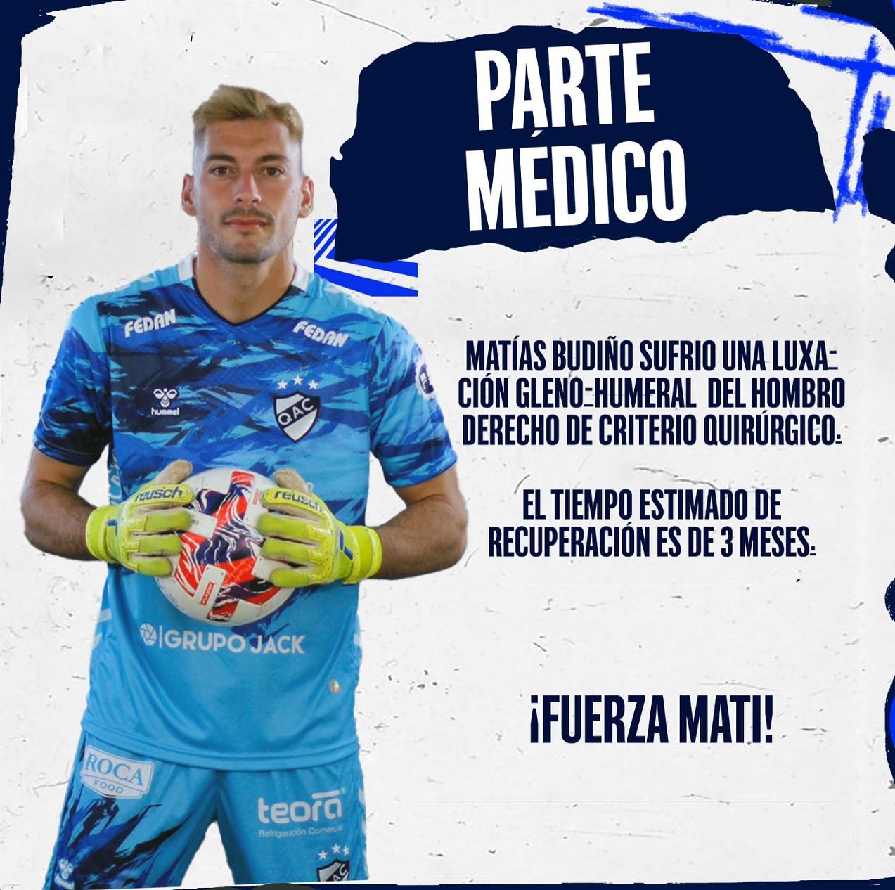 Primera Nacional: se confirmó la lesión de Matías Budiño y estará inactivo al menos tres meses