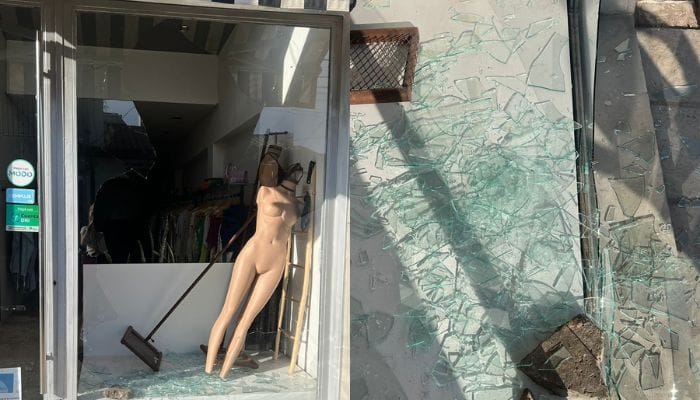 Vandalismo en el centro: rompieron la vidriera de un local y se llevaron un vestido