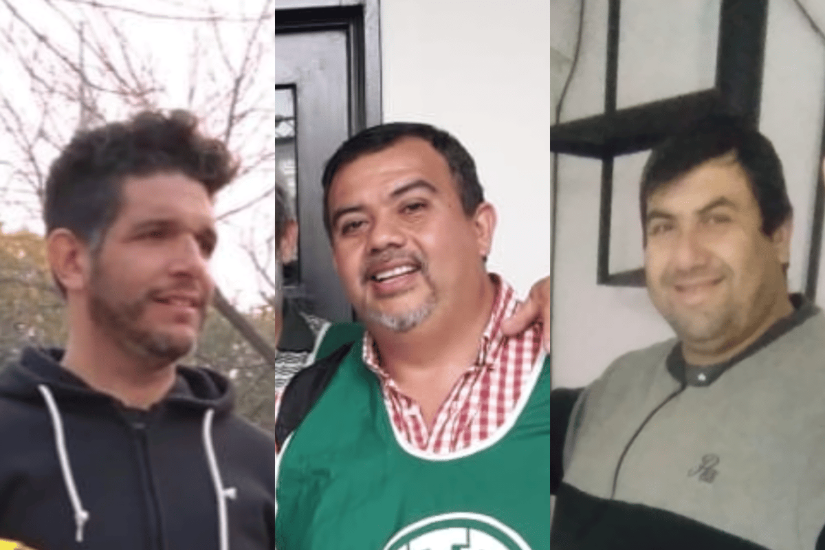 Acosta (STM), Gauna (ATE) y Belesi (UPCN), los referentes sindicales.