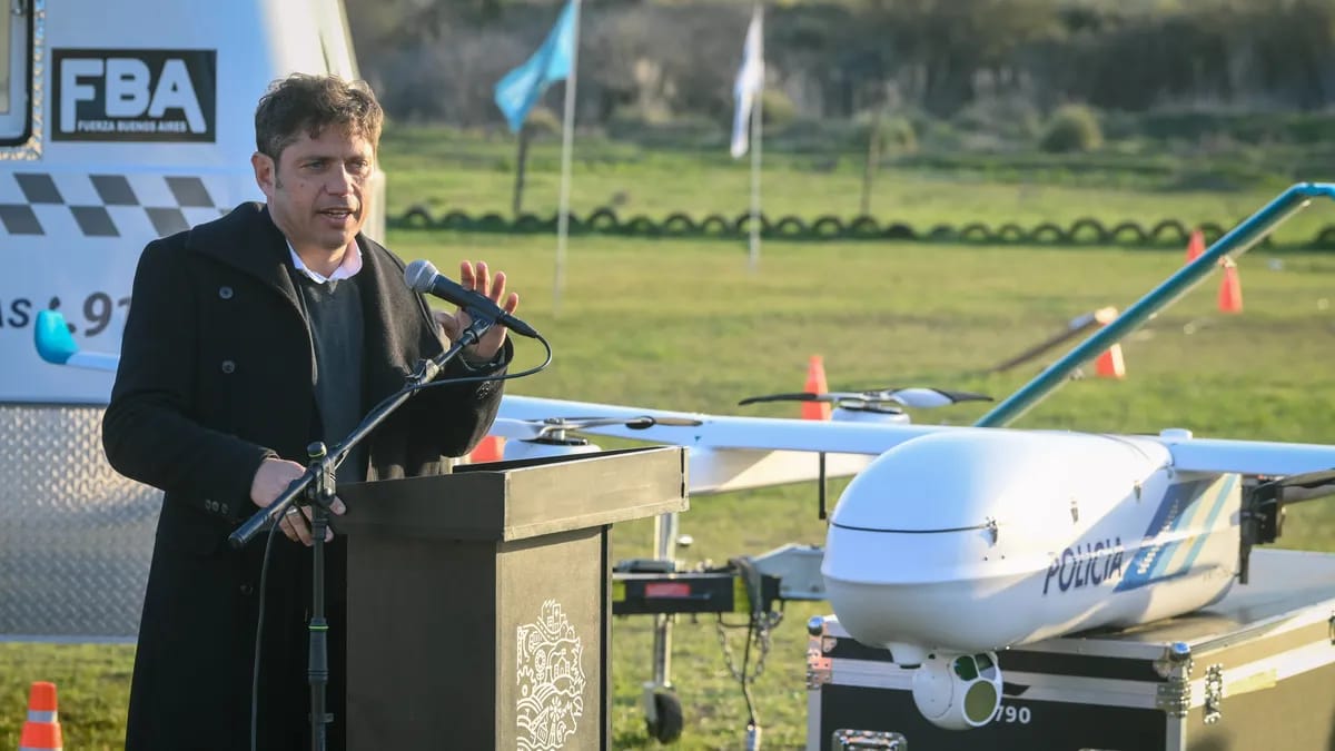 Kicillof presentó los drones para patrullaje en zona rural en septiembre del año pasado.