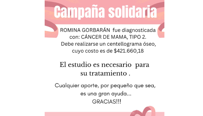 Campaña solidaria para ayudar a Romina a pagar su tratamiento Las últimas noticias de San Pedro